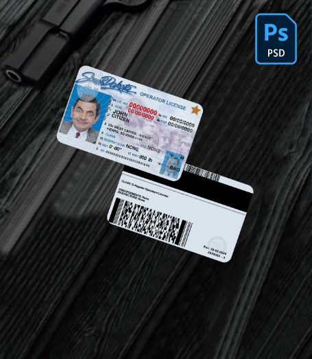 USA South Dakota driving license PSD